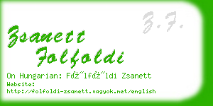 zsanett folfoldi business card